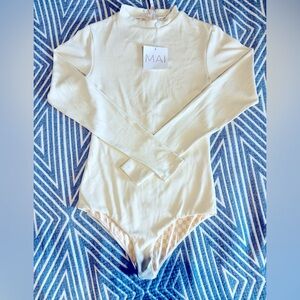 MAI -Acacia Swimwear Dove Ribbed long sleeve bodysuit